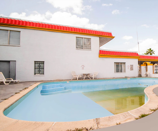 Outdoor swimming pool area